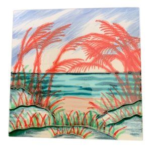 Sand Dunes Beach Decorative Ceramic Wall Art Tile 8x8 Backsplash Bathroom Gift